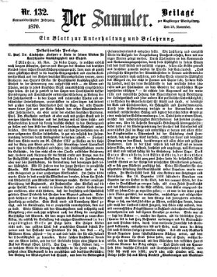 Der Sammler (Augsburger Abendzeitung) Dienstag 29. November 1870