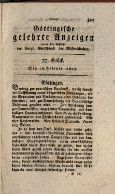 Göttingische gelehrte Anzeigen (Göttingische Zeitungen von gelehrten Sachen) Donnerstag 28. Februar 1805