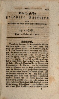 Göttingische gelehrte Anzeigen (Göttingische Zeitungen von gelehrten Sachen) Montag 9. Februar 1807