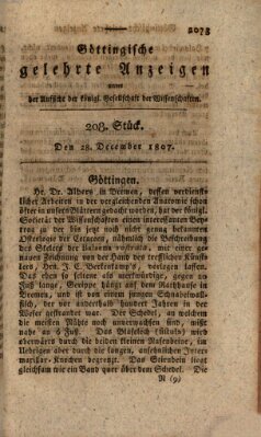 Göttingische gelehrte Anzeigen (Göttingische Zeitungen von gelehrten Sachen) Montag 28. Dezember 1807