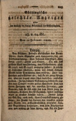 Göttingische gelehrte Anzeigen (Göttingische Zeitungen von gelehrten Sachen) Montag 8. Februar 1808