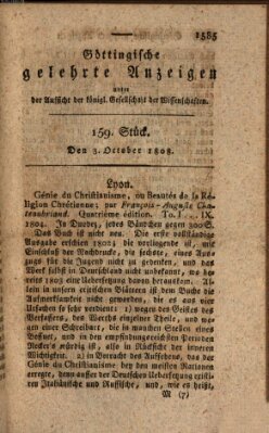 Göttingische gelehrte Anzeigen (Göttingische Zeitungen von gelehrten Sachen) Montag 3. Oktober 1808