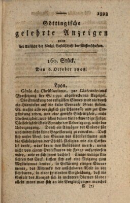 Göttingische gelehrte Anzeigen (Göttingische Zeitungen von gelehrten Sachen) Donnerstag 6. Oktober 1808