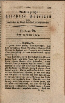 Göttingische gelehrte Anzeigen (Göttingische Zeitungen von gelehrten Sachen) Montag 13. März 1809