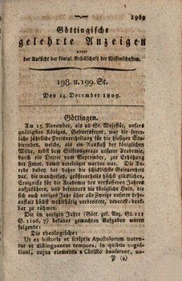 Göttingische gelehrte Anzeigen (Göttingische Zeitungen von gelehrten Sachen) Donnerstag 14. Dezember 1809