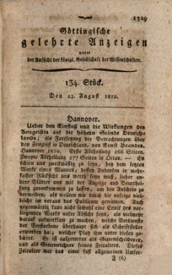 Göttingische gelehrte Anzeigen (Göttingische Zeitungen von gelehrten Sachen) Donnerstag 23. August 1810