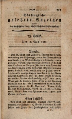 Göttingische gelehrte Anzeigen (Göttingische Zeitungen von gelehrten Sachen) Donnerstag 9. Mai 1811