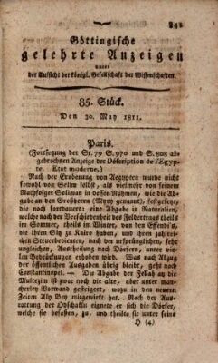 Göttingische gelehrte Anzeigen (Göttingische Zeitungen von gelehrten Sachen) Donnerstag 30. Mai 1811