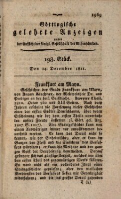 Göttingische gelehrte Anzeigen (Göttingische Zeitungen von gelehrten Sachen) Samstag 14. Dezember 1811