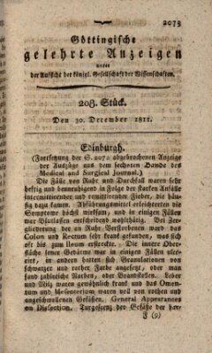 Göttingische gelehrte Anzeigen (Göttingische Zeitungen von gelehrten Sachen) Montag 30. Dezember 1811