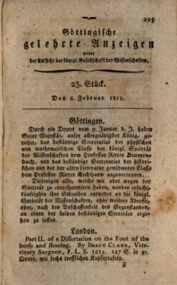 Göttingische gelehrte Anzeigen (Göttingische Zeitungen von gelehrten Sachen) Montag 8. Februar 1813