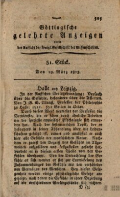 Göttingische gelehrte Anzeigen (Göttingische Zeitungen von gelehrten Sachen) Montag 29. März 1813