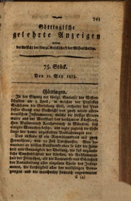 Göttingische gelehrte Anzeigen (Göttingische Zeitungen von gelehrten Sachen) Montag 10. Mai 1813