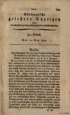 Göttingische gelehrte Anzeigen (Göttingische Zeitungen von gelehrten Sachen) Donnerstag 20. Mai 1813