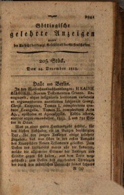 Göttingische gelehrte Anzeigen (Göttingische Zeitungen von gelehrten Sachen) Freitag 24. Dezember 1813