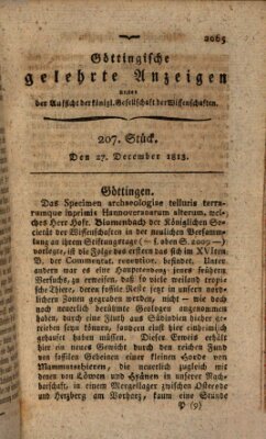 Göttingische gelehrte Anzeigen (Göttingische Zeitungen von gelehrten Sachen) Montag 27. Dezember 1813