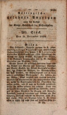 Göttingische gelehrte Anzeigen (Göttingische Zeitungen von gelehrten Sachen) Montag 31. Dezember 1821