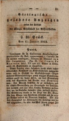 Göttingische gelehrte Anzeigen (Göttingische Zeitungen von gelehrten Sachen) Donnerstag 17. Januar 1822