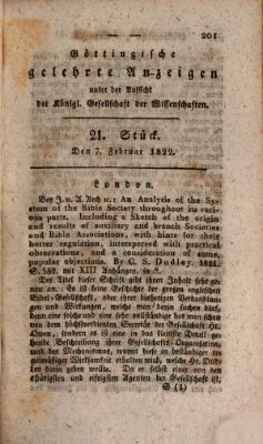 Göttingische gelehrte Anzeigen (Göttingische Zeitungen von gelehrten Sachen) Donnerstag 7. Februar 1822