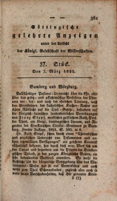 Göttingische gelehrte Anzeigen (Göttingische Zeitungen von gelehrten Sachen) Donnerstag 7. März 1822