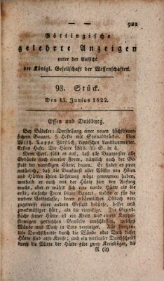 Göttingische gelehrte Anzeigen (Göttingische Zeitungen von gelehrten Sachen) Donnerstag 13. Juni 1822