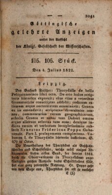 Göttingische gelehrte Anzeigen (Göttingische Zeitungen von gelehrten Sachen) Donnerstag 4. Juli 1822