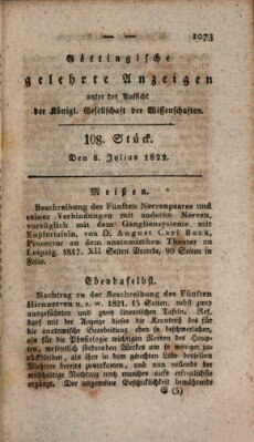 Göttingische gelehrte Anzeigen (Göttingische Zeitungen von gelehrten Sachen) Montag 8. Juli 1822