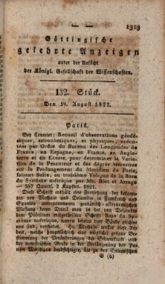 Göttingische gelehrte Anzeigen (Göttingische Zeitungen von gelehrten Sachen) Montag 19. August 1822