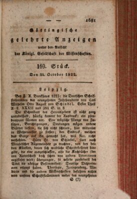 Göttingische gelehrte Anzeigen (Göttingische Zeitungen von gelehrten Sachen) Donnerstag 24. Oktober 1822