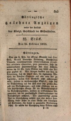 Göttingische gelehrte Anzeigen (Göttingische Zeitungen von gelehrten Sachen) Montag 24. Februar 1823