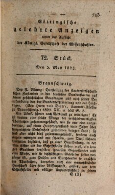 Göttingische gelehrte Anzeigen (Göttingische Zeitungen von gelehrten Sachen) Montag 5. Mai 1823