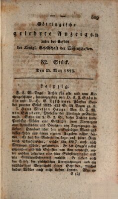 Göttingische gelehrte Anzeigen (Göttingische Zeitungen von gelehrten Sachen) Samstag 24. Mai 1823