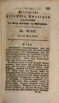 Göttingische gelehrte Anzeigen (Göttingische Zeitungen von gelehrten Sachen) Montag 26. Mai 1823