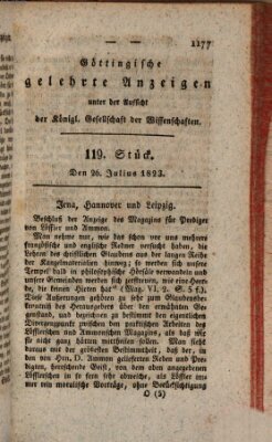 Göttingische gelehrte Anzeigen (Göttingische Zeitungen von gelehrten Sachen) Samstag 26. Juli 1823