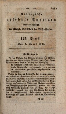 Göttingische gelehrte Anzeigen (Göttingische Zeitungen von gelehrten Sachen) Donnerstag 7. August 1823