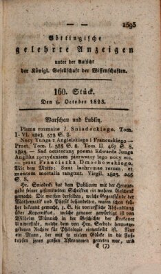 Göttingische gelehrte Anzeigen (Göttingische Zeitungen von gelehrten Sachen) Montag 6. Oktober 1823