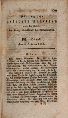 Göttingische gelehrte Anzeigen (Göttingische Zeitungen von gelehrten Sachen) Donnerstag 9. Oktober 1823