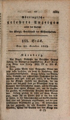 Göttingische gelehrte Anzeigen (Göttingische Zeitungen von gelehrten Sachen) Donnerstag 23. Oktober 1823