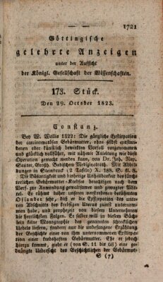 Göttingische gelehrte Anzeigen (Göttingische Zeitungen von gelehrten Sachen) Mittwoch 29. Oktober 1823