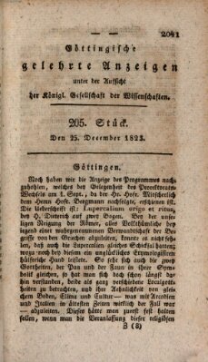 Göttingische gelehrte Anzeigen (Göttingische Zeitungen von gelehrten Sachen) Donnerstag 25. Dezember 1823