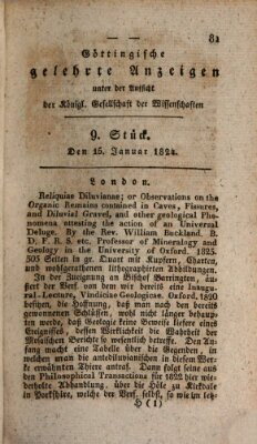 Göttingische gelehrte Anzeigen (Göttingische Zeitungen von gelehrten Sachen) Donnerstag 15. Januar 1824