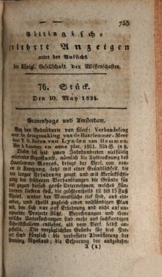 Göttingische gelehrte Anzeigen (Göttingische Zeitungen von gelehrten Sachen) Montag 10. Mai 1824