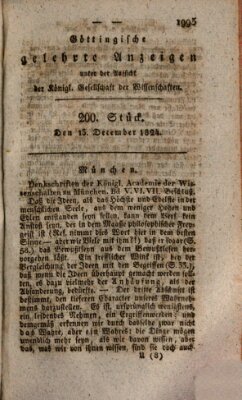 Göttingische gelehrte Anzeigen (Göttingische Zeitungen von gelehrten Sachen) Montag 13. Dezember 1824