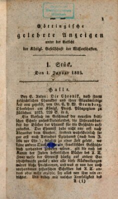 Göttingische gelehrte Anzeigen (Göttingische Zeitungen von gelehrten Sachen) Samstag 1. Januar 1825