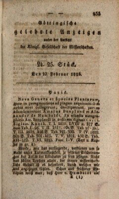 Göttingische gelehrte Anzeigen (Göttingische Zeitungen von gelehrten Sachen) Donnerstag 10. Februar 1825