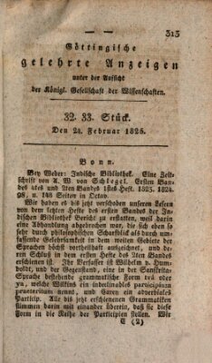 Göttingische gelehrte Anzeigen (Göttingische Zeitungen von gelehrten Sachen) Donnerstag 24. Februar 1825