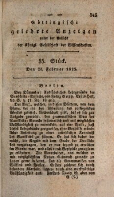 Göttingische gelehrte Anzeigen (Göttingische Zeitungen von gelehrten Sachen) Montag 28. Februar 1825