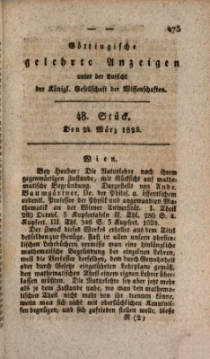 Göttingische gelehrte Anzeigen (Göttingische Zeitungen von gelehrten Sachen) Donnerstag 24. März 1825