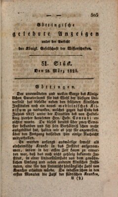 Göttingische gelehrte Anzeigen (Göttingische Zeitungen von gelehrten Sachen) Montag 28. März 1825