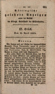 Göttingische gelehrte Anzeigen (Göttingische Zeitungen von gelehrten Sachen) Montag 25. April 1825